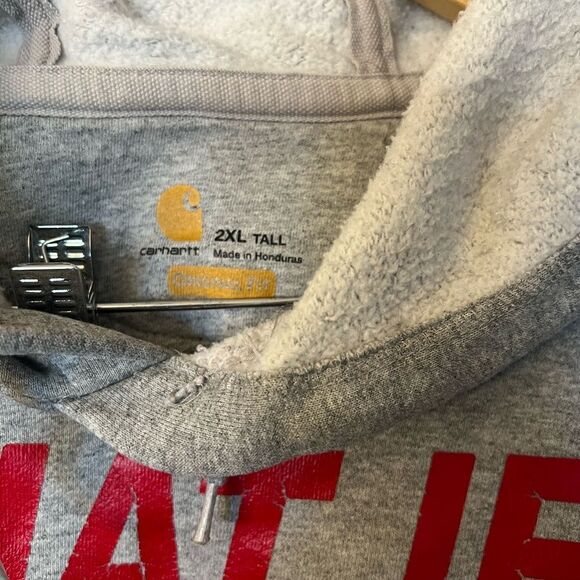 Carhartt what If Jordan and LeBron distressed stained Hoodie. Size 2XL Tall. - Picture 3 of 8